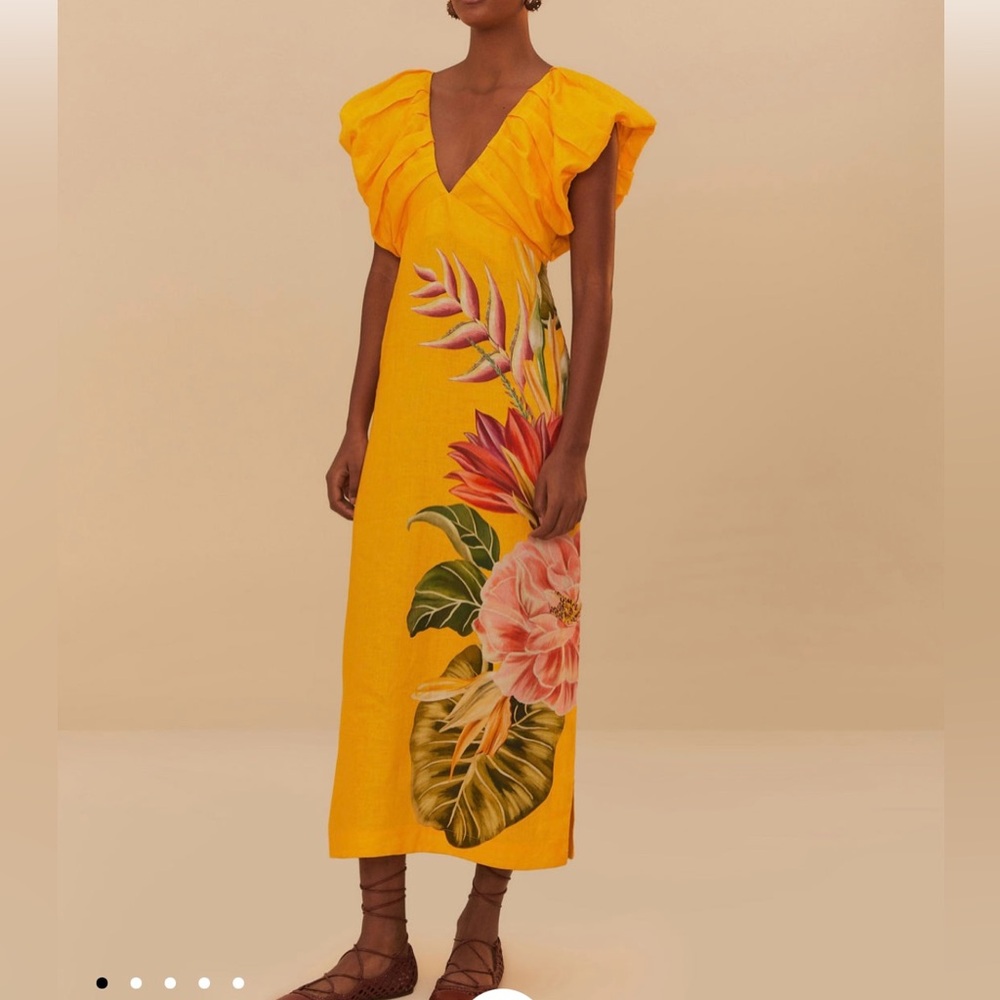 NEW Spring Awakening Euroflax™ Premium Linen Midi Dress XS